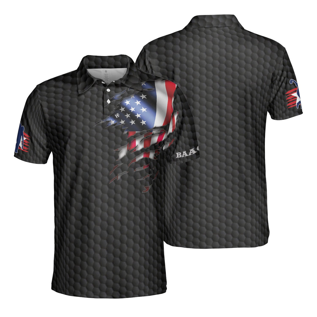 Custom Men Polo Shirt - Black American Flag Bowling Custom Polo Shirt - Best Shirt For Men