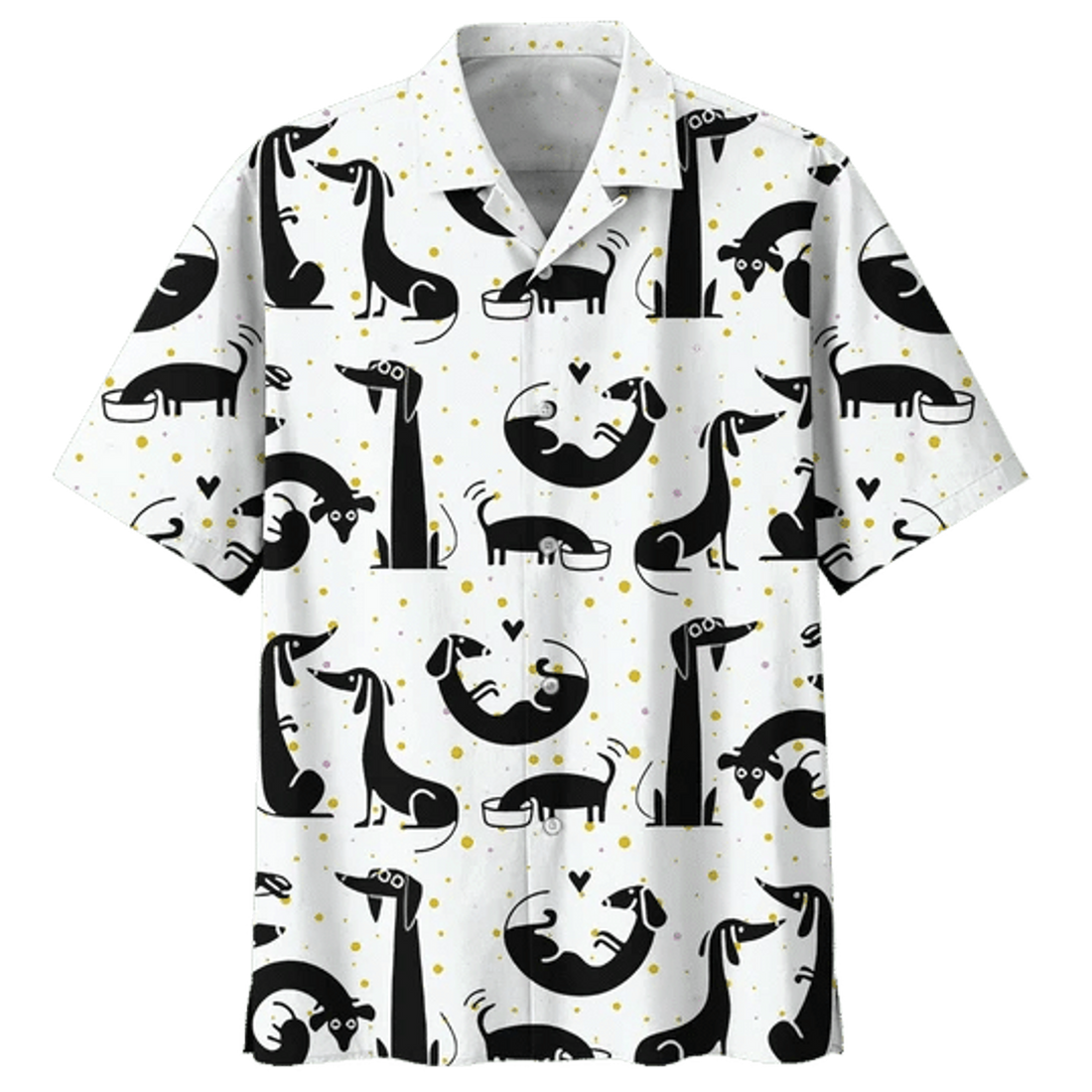 Black And White Dachshund Hawaiian Shirt, dachshund dog hawaii shirt for Men and women
