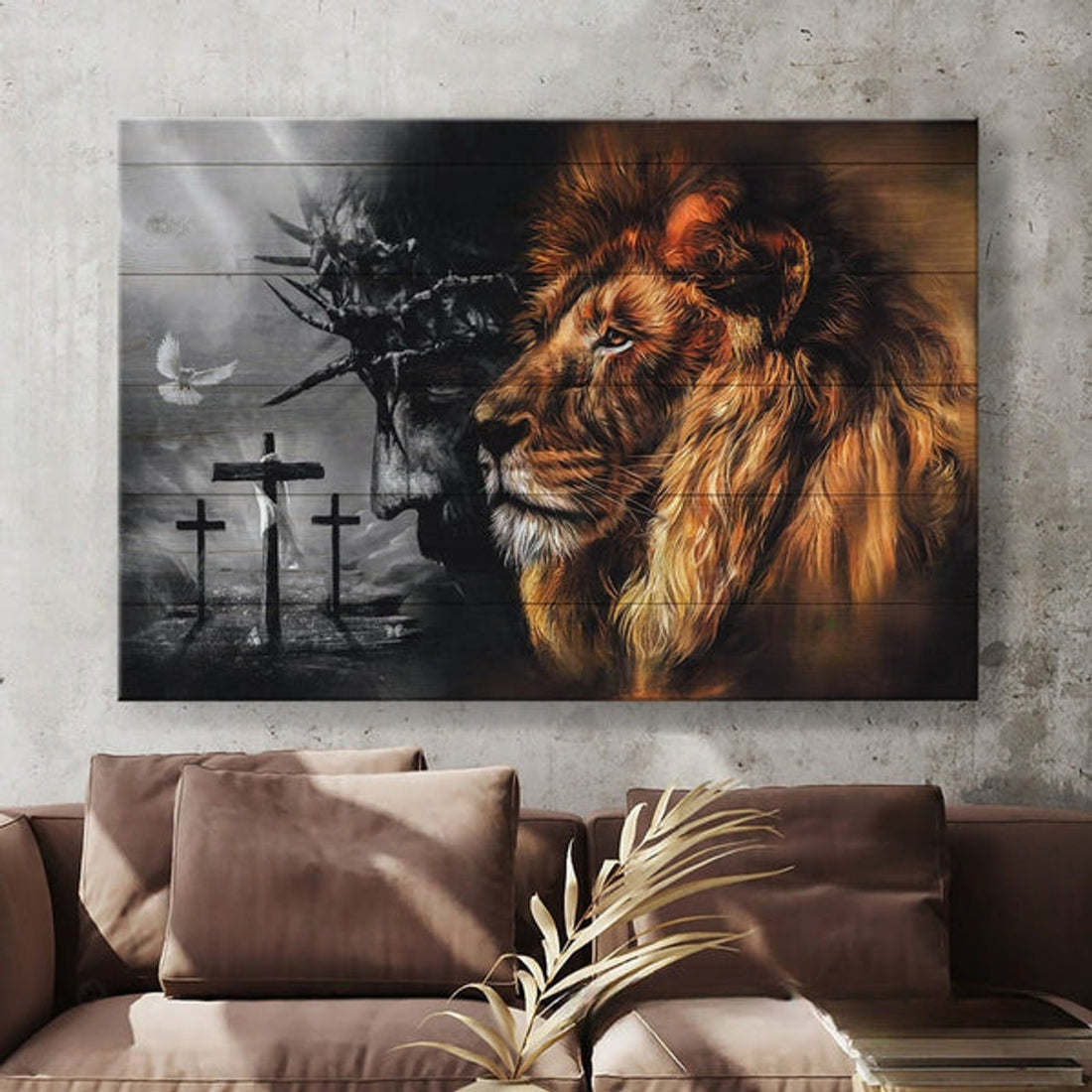 Black And White Jesus Painting Lion Of Judah Canvas Wall Art - Jesus Canvas Pictures - Christian Wall Posters