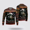 FUNSTUFFPRINT Black Angus Cows Ugly Christmas Sweater, Farm Sweater, Christmas Gift, Best Winter Outfit Christmas Ugly Sweater