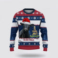 FUNSTUFFPRINT Black Angus Jolly Merry Christmas Ugly Sweater, Gifts For Farmers, Rural Lovers Ugly Sweater