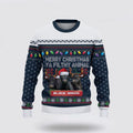 FUNSTUFFPRINT Black Angus Merry Christmas Ugly Sweater, Gifts For Farmers, Rural Lovers Ugly Sweater