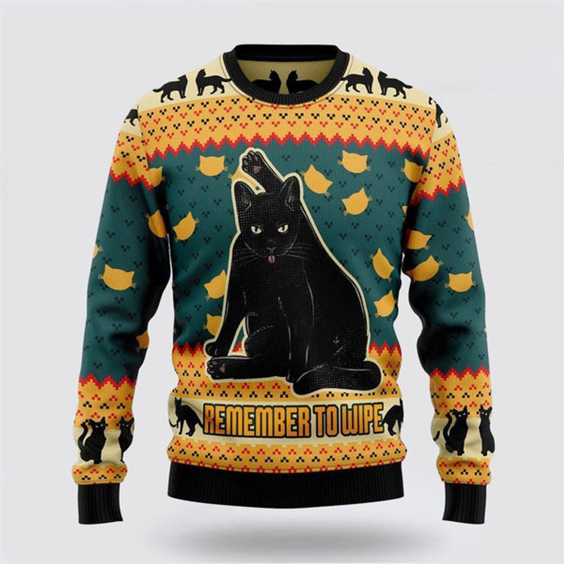 FUNSTUFFPRINT Black Cat 3D Ugly Christmas Sweater For Men And Women, Best Gift For Christmas, Christmas Fashion Winter Ugly  Sweater