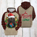 FUNSTUFFPRINT 3D Black Cat Christmas 1 All Over 3D Hoodie and Zip Hoodie