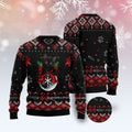 FUNSTUFFPRINT Black Cat Christmas All Over Print Ugly Christmas Sweater, Christmas Cat Ugly Sweater, Ugly Cat Xmas Sweater Ugly Sweater
