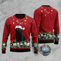 FUNSTUFFPRINT Black Cat Christmas Beauty Ugly Christmas Sweater, Christmas Cat Ugly Sweater, Ugly Cat Xmas Sweater Ugly Sweater