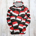 FUNSTUFFPRINT 3D Black Cat Christmas Group All Over 3D Hoodie and Zip Hoodie