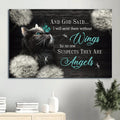 Black Cat Drawing Beautiful Night Dandelion And God Said Canvas Wall Art - Christian Wall Decor