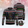 FUNSTUFFPRINT Black Cat Fluffmas Ugly Christmas Sweater, Christmas Cat Ugly Sweater, Ugly Cat Xmas Sweater Ugly Sweater