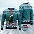 FUNSTUFFPRINT Black Cat Meomy Christmas And A Happy Purr Year Ugly Christmas Sweater, Christmas Cat Ugly Sweater, Ugly Cat Xmas Sweater Ugly Sweater
