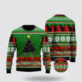FUNSTUFFPRINT Black Cat Meowy Christmas Tree Ugly Christmas Sweater – Cat Lover Christmas Sweater Ugly Sweater