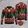 FUNSTUFFPRINT Black Cat Pine Tree Ugly Christmas Sweater, Christmas Cat Ugly Sweater, Ugly Cat Xmas Sweater Ugly Sweater