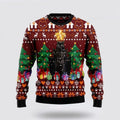 FUNSTUFFPRINT Black Cat Pine Tree Ugly Christmas Sweater For Men And Women, Best Gift For Christmas, Christmas Fashion Winter Ugly  Sweater