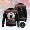 FUNSTUFFPRINT Black Cat Run On Coffee Ugly Christmas Sweater, Christmas Cat Ugly Sweater, Ugly Cat Xmas Sweater Ugly Sweater