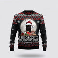 FUNSTUFFPRINT Black Cat Run On Coffee Ugly Christmas Sweater For Men And Women, Best Gift For Christmas, Christmas Fashion Winter Ugly  Sweater