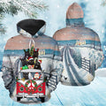 FUNSTUFFPRINT 3D Black Cat Santa Christmas All Over 3D Hoodie and Zip Hoodie
