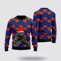 FUNSTUFFPRINT Black Cat Sweater In Heart Love Ugly Christmas Sweater For Men And Women, Best Gift For Christmas, Christmas Fashion Winter Ugly  Sweater