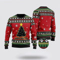 FUNSTUFFPRINT Black Cat Tree Meowy Ugly Christmas Red Ugly Christmas Sweater For Men And Women, Best Gift For Christmas, Christmas Fashion Winter Ugly  Sweater