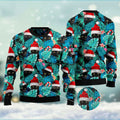FUNSTUFFPRINT Black Cat Ugly Christmas Sweater, Christmas Cat Ugly Sweater, Ugly Cat Xmas Sweater Ugly Sweater