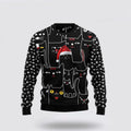 FUNSTUFFPRINT Black Cat With Noel Hat Ugly Christmas Sweater For Men And Women, Best Gift For Christmas, Christmas Fashion Winter Ugly  Sweater