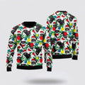 FUNSTUFFPRINT Black Cat With Xmas Balls Ugly Christmas Sweater For Men And Women, Best Gift For Christmas, Christmas Fashion Winter Ugly  Sweater