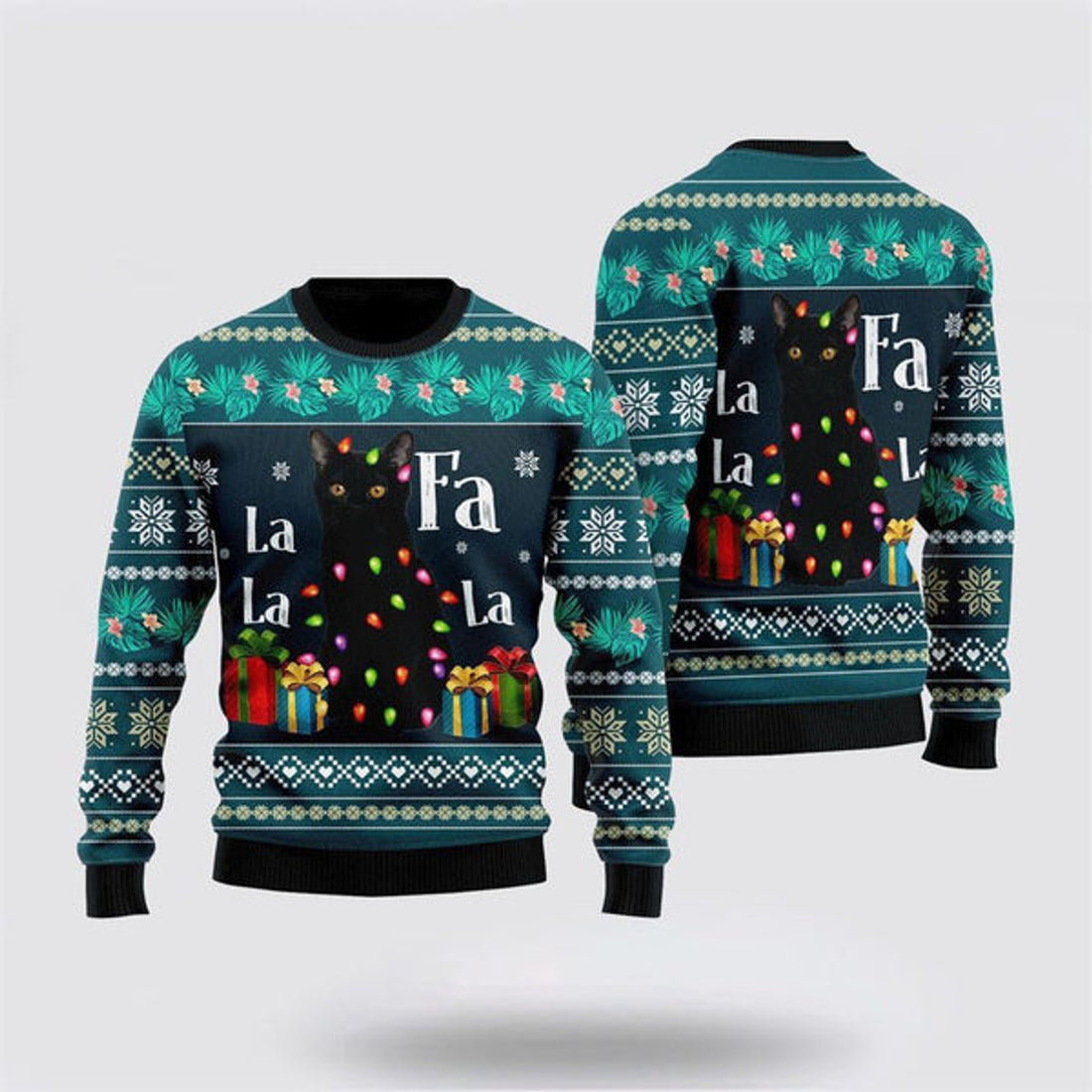FUNSTUFFPRINT Black Cats Ugly Christmas Sweater For Men And Women, Best Gift For Christmas, Christmas Fashion Winter Ugly  Sweater