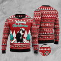 FUNSTUFFPRINT Black Meowy Christmas Ugly Christmas Sweater, Christmas Sweater, Ugly Sweater, Funny Xmas Sweaters Ugly Sweater