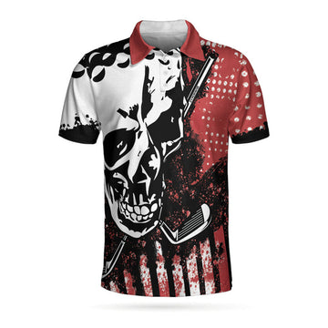 Blade Mens Golf Red Short Sleeve Golf Polo Shirt, Skull Polo Shirt, Best Golf Shirt For Men