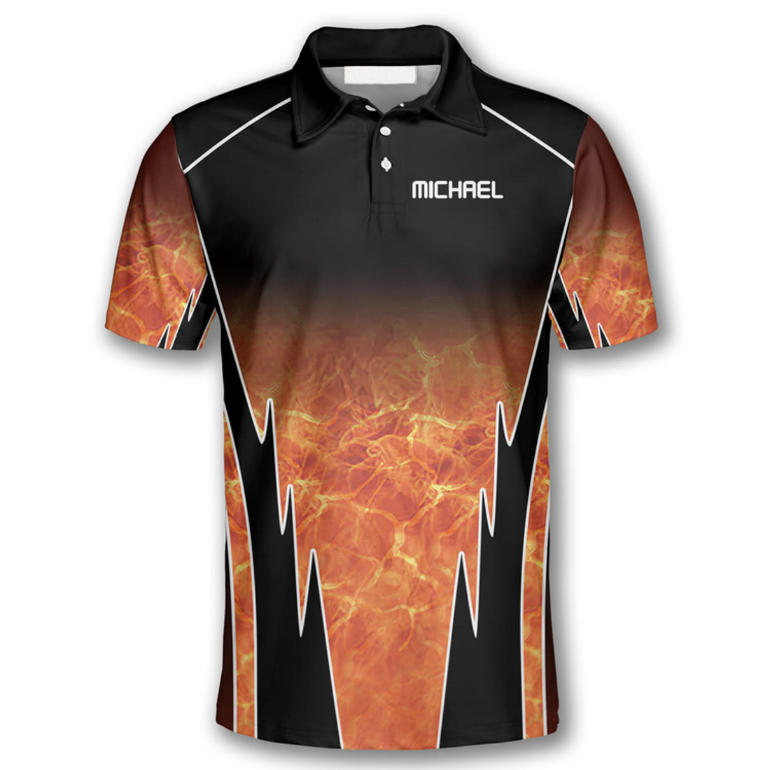 Custom 3D All Over Print Blaze Black Custom Archery Polo Shirts for Men, Idea Gift Shirt for Archery