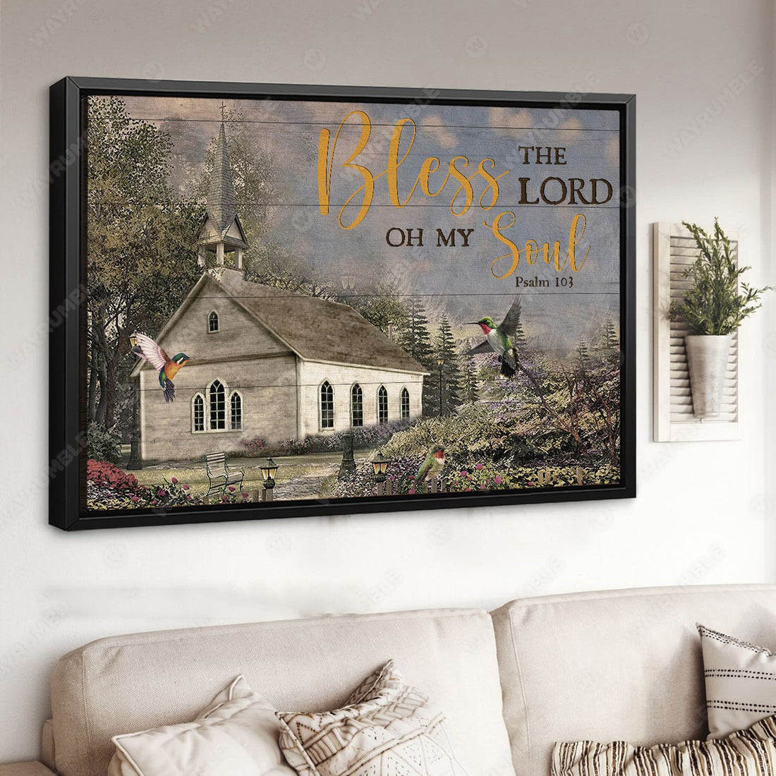 Bless The Lord Oh My Soul, Hummingbird Poster, Wall Art Decor Poster and Canvas