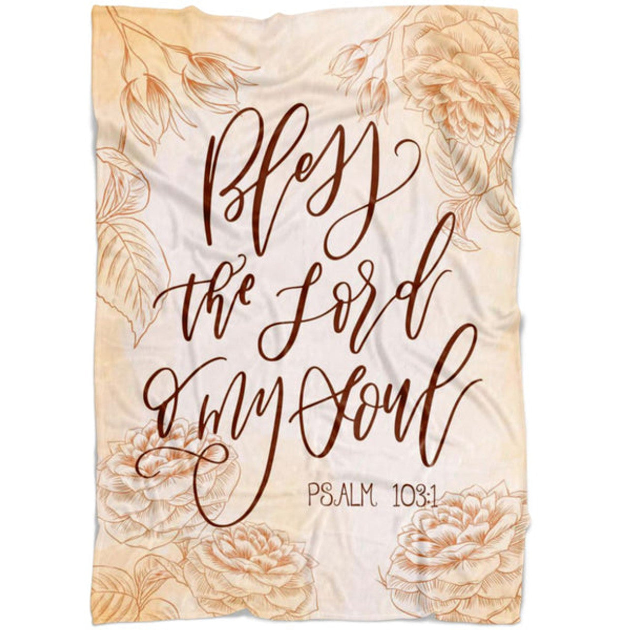 FUNSTUFFPRINT Bless The Lord O My Soul Psalm 1031 Fleece Blanket - Christian Blanket - Bible Verse Blanket