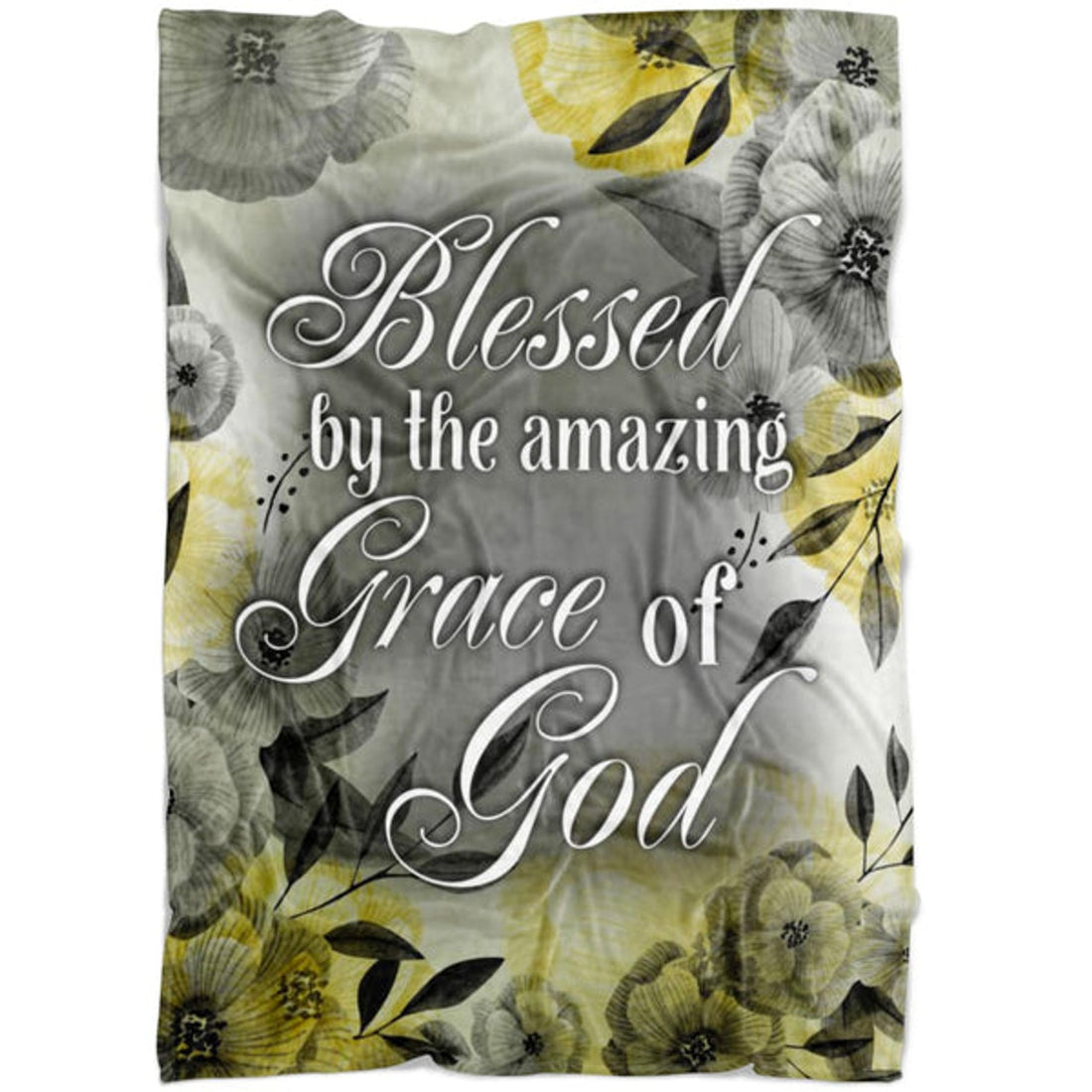 FUNSTUFFPRINT Blessed By The Amazing Grace Of God Fleece Blanket - Christian Blanket - Bible Verse Blanket