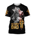 FUNSTUFFPRINT Blessed Dad Jesus Shirts - Christian 3D T-shirt
