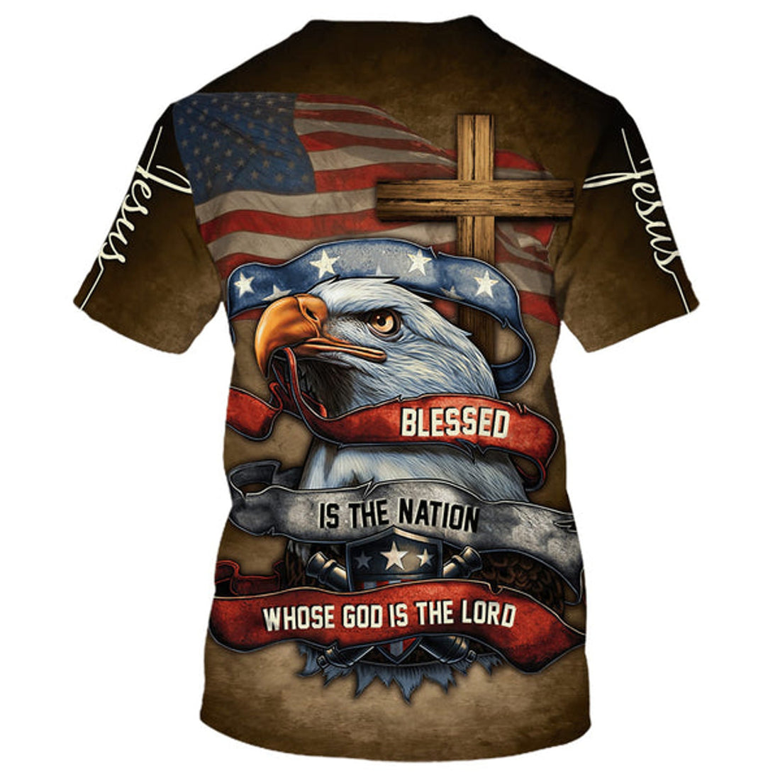 FUNSTUFFPRINT Blessed Is The Nation Whose God Is The Lord 3D All Over Printed Shirt for Men and Women 3D T-shirt