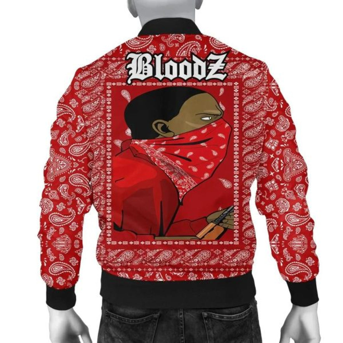 FUNSTUFFPRINT Blood Gang Bomber Jacket 3D Bomber Jacket