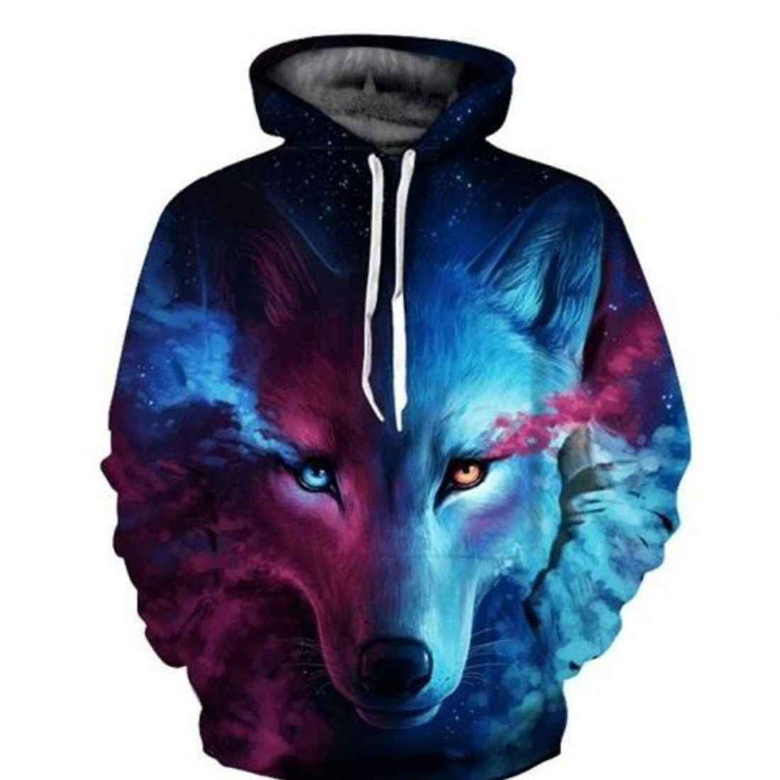 FUNSTUFFPRINT Blue Wolf 3D All Over Hoodie 3D Hoodie and Zip Hoodie