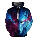 FUNSTUFFPRINT Blue Wolf 3D All Over Hoodie 3D Hoodie and Zip Hoodie