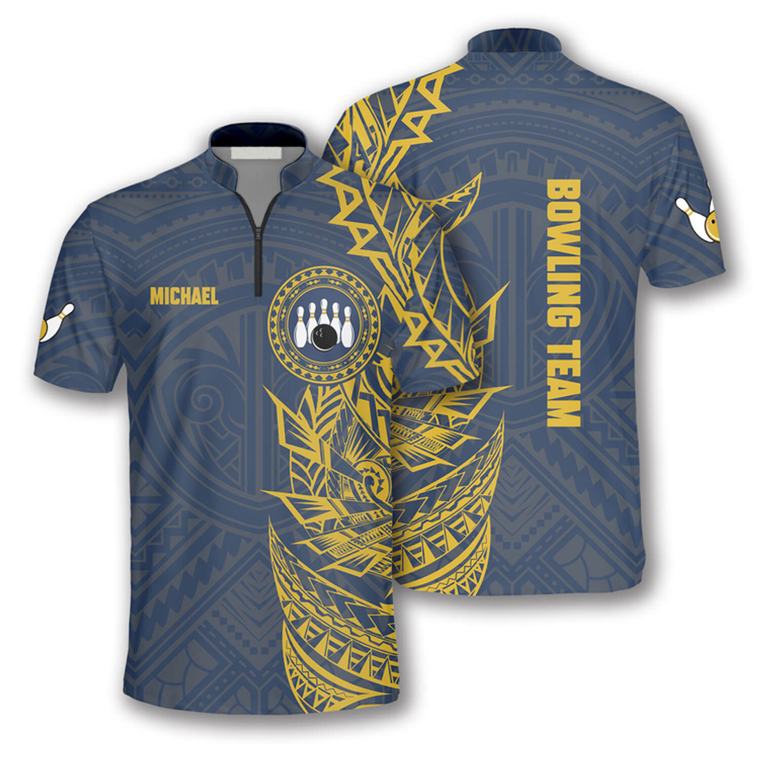 Custom BW Multi Color Tribal Custom Bowling Jerseys for Men, Bowling in My Heart 3D Jersey Shirt