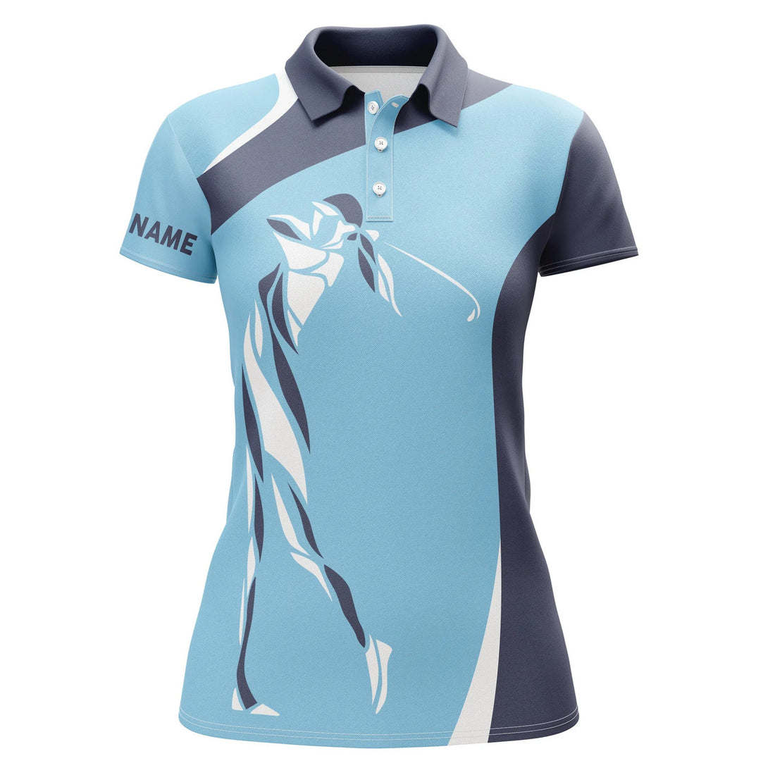 Custom Blue Womens Golf Polo Shirt Custom Name Golf Gifts For Women, Personalized Unique Golf Gifts