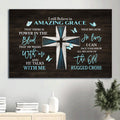Blue Cross Blue Butterfly I Still Believe In Amazing Grace Canvas Wall Art - Christian Wall Decor