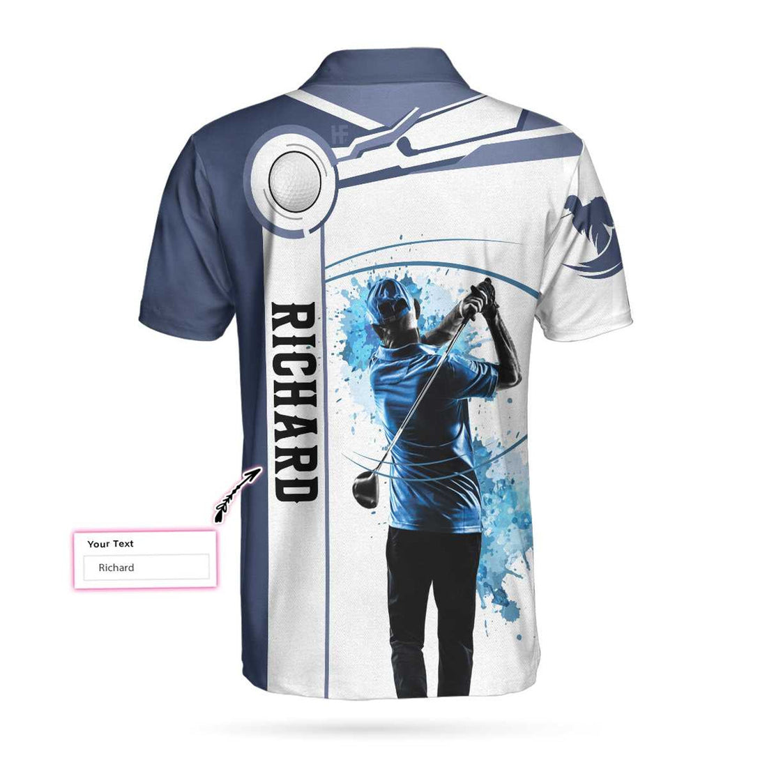 Custom Men Polo Shirt - Blue Golf Lover Custom Polo Shirt, Personalized White And Blue Golf Shirt For Men