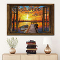 Boat Sunset, Give It To God And Go To Sleep Wall Art Canvas Print - Religious Wall Decor