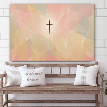 Boho Christian Cross Canvas Posters - Religious Canvas Wall Art 