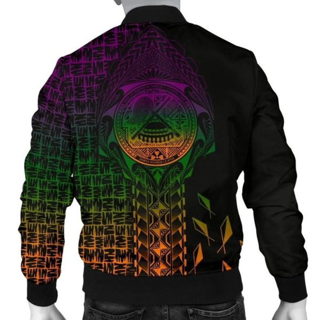 FUNSTUFFPRINT Bomber Jacket American Samoa - AS Seal Rocket Style - 3D Bomber Jacket