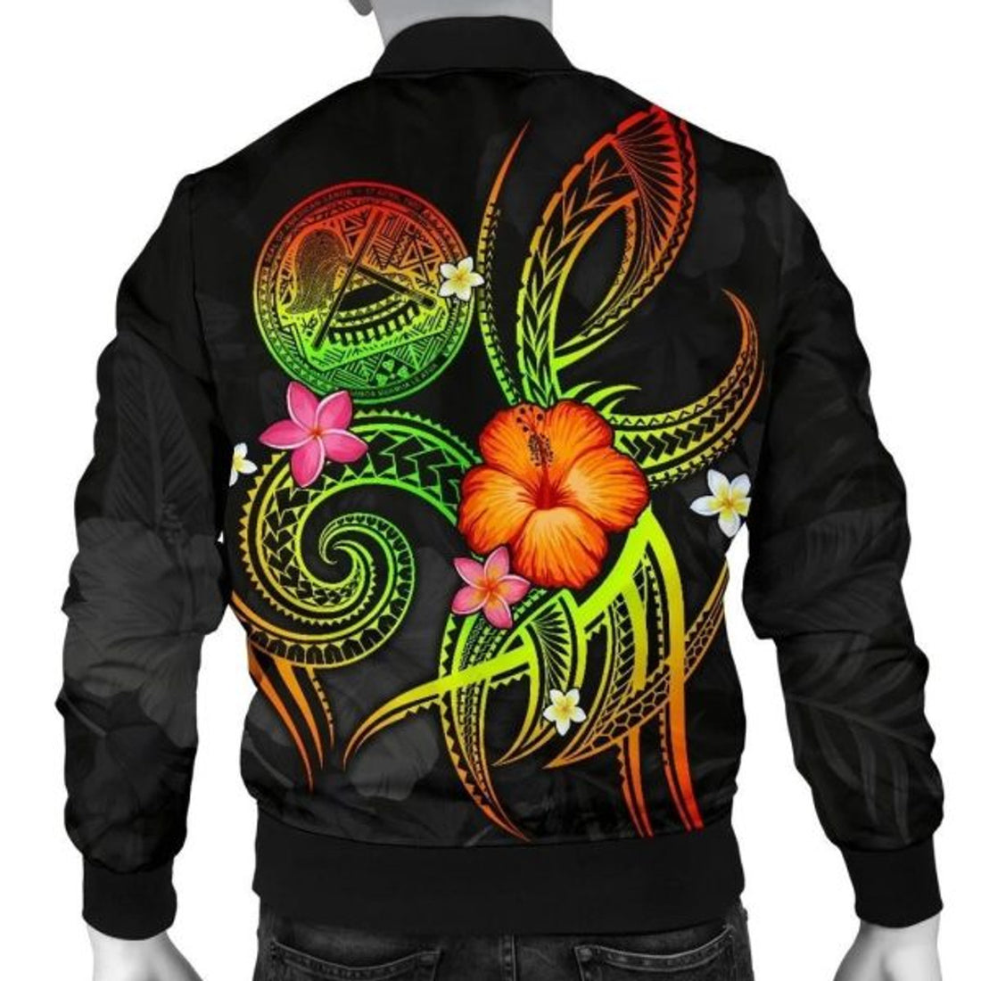 FUNSTUFFPRINT Bomber Jacket American Samoa Polynesian Personalised - Legend of American Samoa (Reggae) - 3D Bomber Jacket