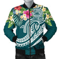 FUNSTUFFPRINT Bomber Jacket American Samoa Polynesian Summer Plumeria - 3D Bomber Jacket