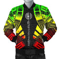 FUNSTUFFPRINT Bomber Jacket American Samoa - Polynesian Tattoo Reggae - 3D Bomber Jacket