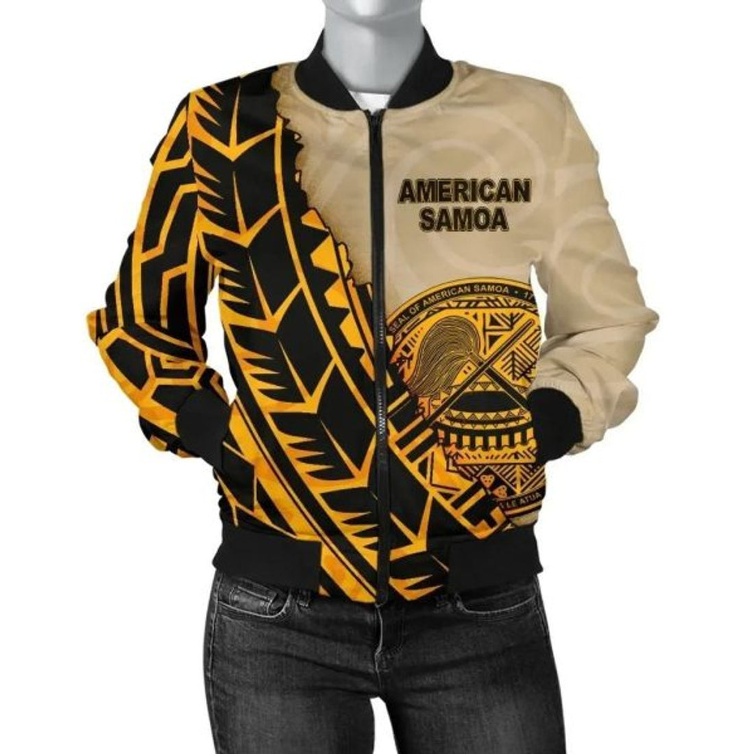 FUNSTUFFPRINT Bomber Jacket American Samoa - Polynesian Wild Style - 3D Bomber Jacket