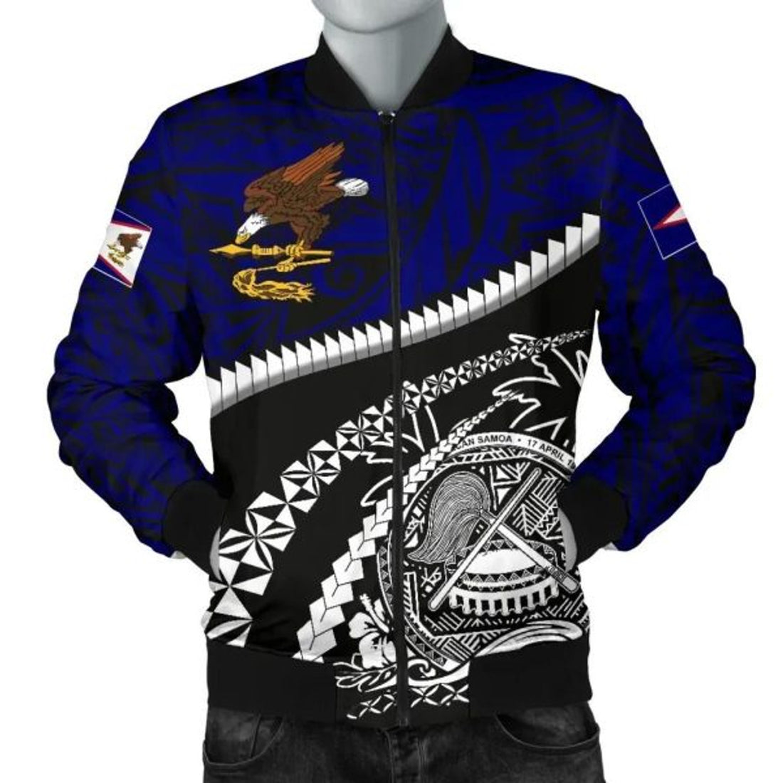 FUNSTUFFPRINT Bomber Jacket American Samoa - Road to Hometown 3D Bomber Jacket