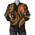FUNSTUFFPRINT Bomber Jacket Chuuk Micronesian Gold Plumeria - 3D Bomber Jacket